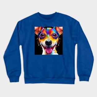 Cute Rat Terrier Puppy Dog Artwork Crewneck Sweatshirt